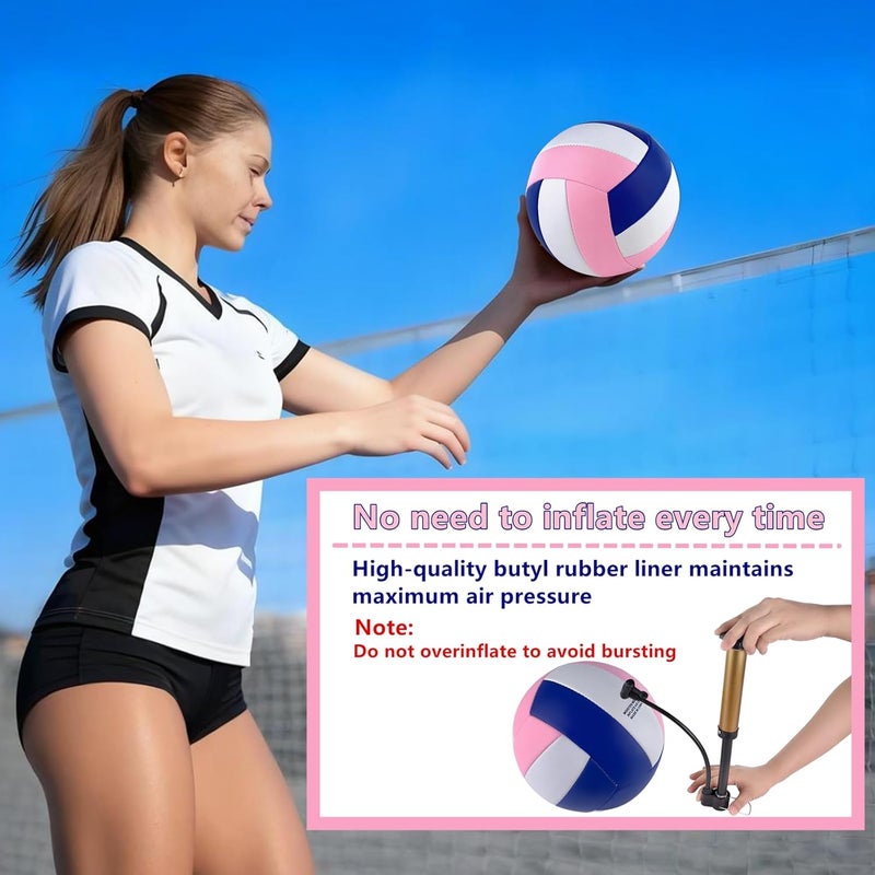 HYPGARD 6 Pack Volleyballs Official Size 5, Waterproof Soft Bulk Recreational Volley Balls with Pump and Net Bag for Indoor Outdoor Beach Sand Water Pool Game Training Match for Teenager Beginner - Image 3